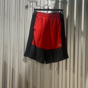 Reebok Boys Athletic Shorts Red, Black & Gray Elastic Waist Sz XL 14/16